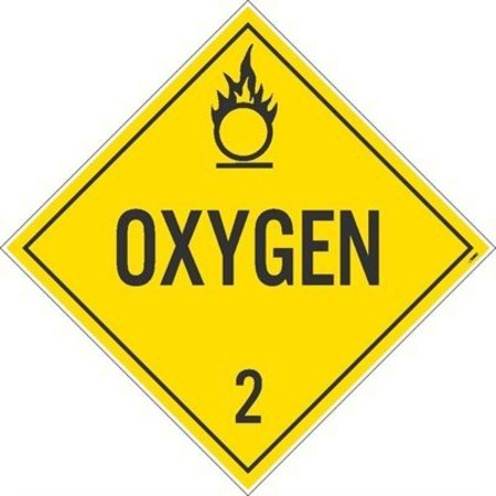 NMC Oxygen 2 Dot Placard Sign, Pk10, Material: Unrippable Vinyl DL7UV10